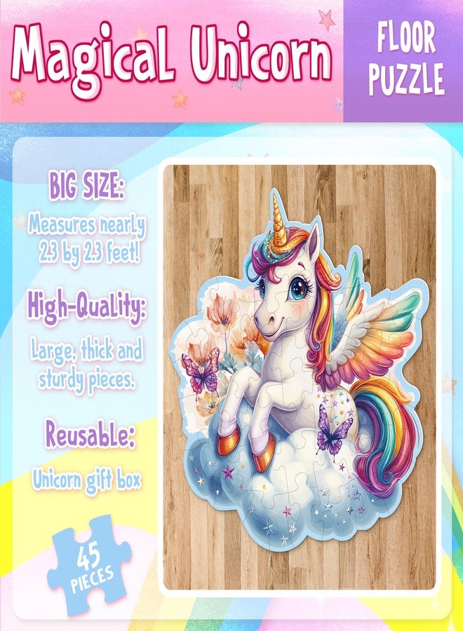 LINAYE Unicorn Puzzle for Kids Ages 4-6, Unicorn Floor Puzzles for Girls 4-6, 48 Pieces Large Puzzles for Toddlers Kids, Christmas Birthday Gifts Toys for 3 4 5 6 7 8 Year Old Girls - Image 5